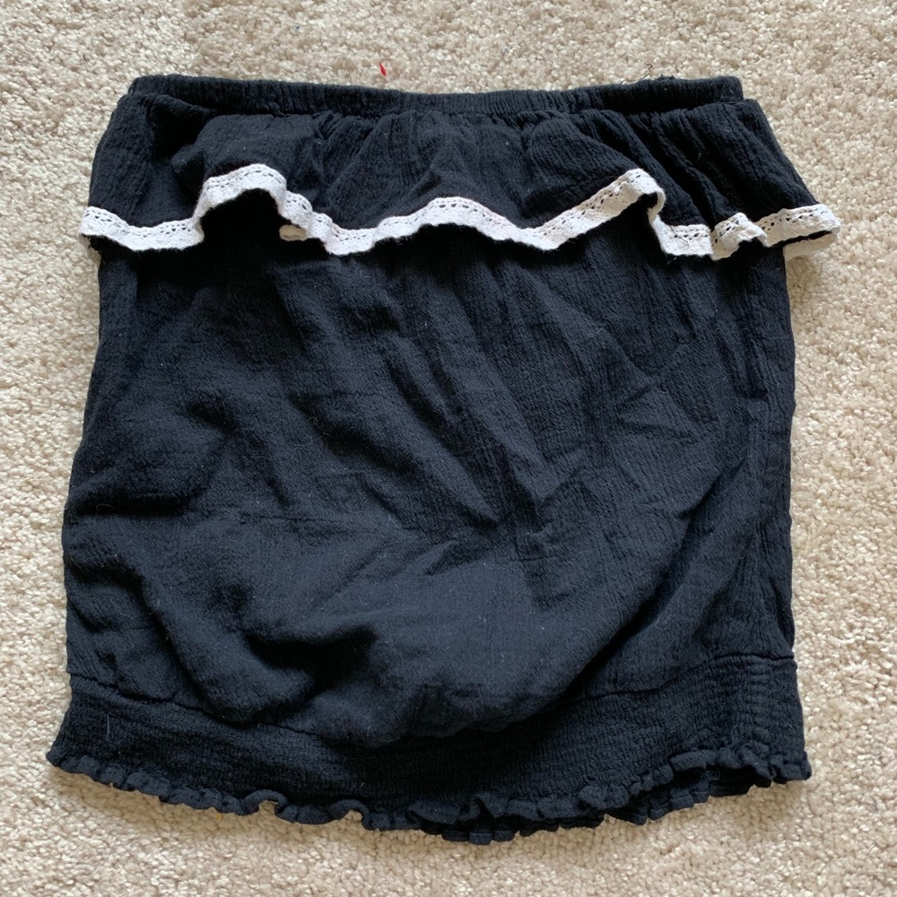 Ruffled cropped tube top